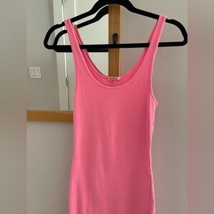 Aritzia TNA Ribbed Tank Mini Dress in Pink